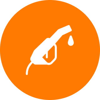 Fuel pump icon with orange background